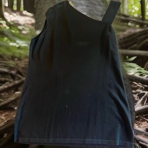 Escada Womens One Shoulder Top XL Poly Blend Black RN 61891 Classic Elegant